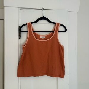 Madewell Terracotta Tank Top with Peach Trim